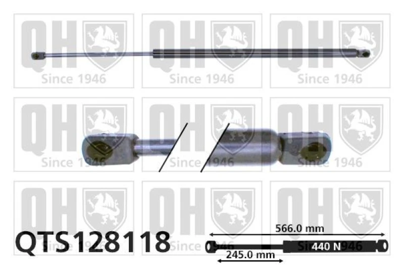Image of QUINTON HAZELL Tailgate strut QUINTON HAZELL QTS128118