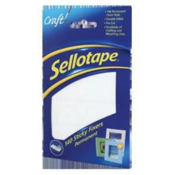 Image of Sellotape 140 Sticky Fixers Permanent Double Sided Pads 12mm x 25mm EXR22511HK