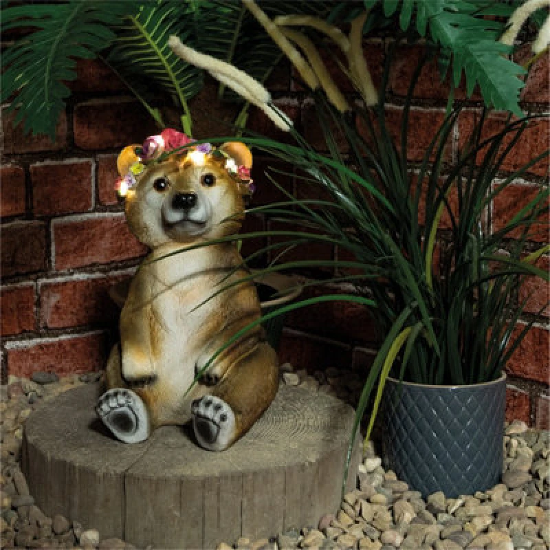 Image of Netagon Garden Outdoor Solar Powered Light Up Animal Bear Ornament Gnome Decoration Gift