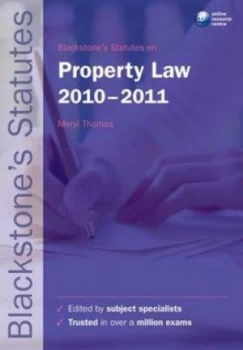 Image of Blackstones Statutes on Property Law 2010-2011 by Meryl Thomas Paperback
