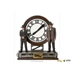 Image of Back to the Future III Deluxe Art Scale Statue 1/10 Marty and Doc at the Clock 30 cm