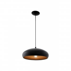 EGLO ES/E27 Mogano 1 Black Copper Pendant Light 60W - 94605