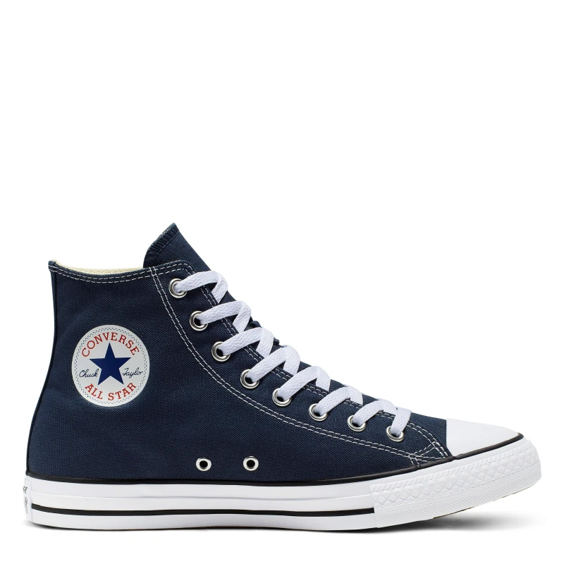 Image of Mens Converse All Star Hi Navy Canvas Trainers Blue / White, 7.5
