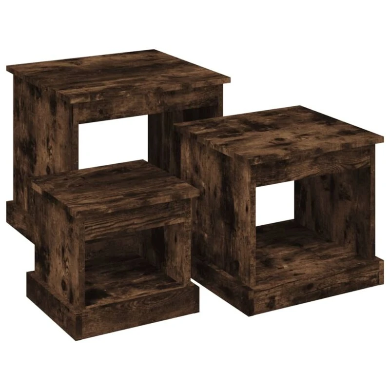 Image of Vidaxl Coffee Tables 3 Pcs Smoked Oak Engineered Wood