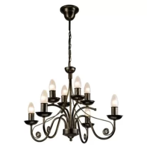 Image of Donato Chandeliers With Fabric Shades, Black, 8x E14