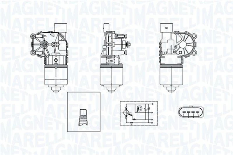 Image of MAGNETI MARELLI Wiper motor MAGNETI MARELLI 064376090010