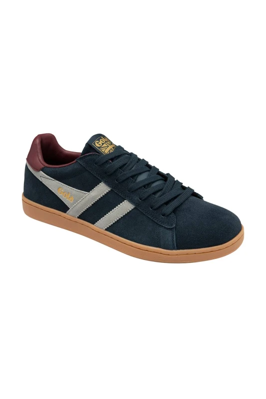 Image of Gola Classics Mens 'Equipe Suede II' Suede Lace-Up Trainers in Navy Size: 7 Navy Male 7
