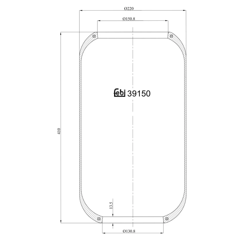 Image of FEBI BILSTEIN 39150 Boot, air suspension Front Axle Right Boot,air suspension (324)