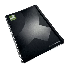 image of Qconnect Wirebound A4 Pp Black - 3 Pack