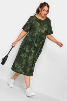 Image of Animal Print Smock Midaxi Dress