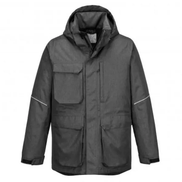 Image of Portwest KX3 Mens Parka Jacket KX360GMRL Colour: Grey Marl