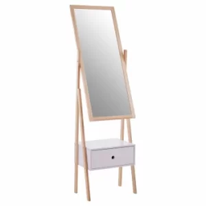 Image of Premier Housewares Standing Mirror with Drawer, Wood