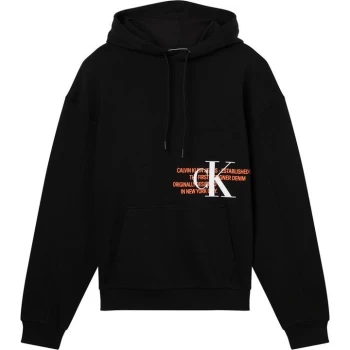 Image of Calvin Klein Jeans Urban Graphic Logo Hoodie - Black BEH