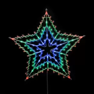 Image of Festive Chasing Window Star Light 100 Multicoloured LEDs