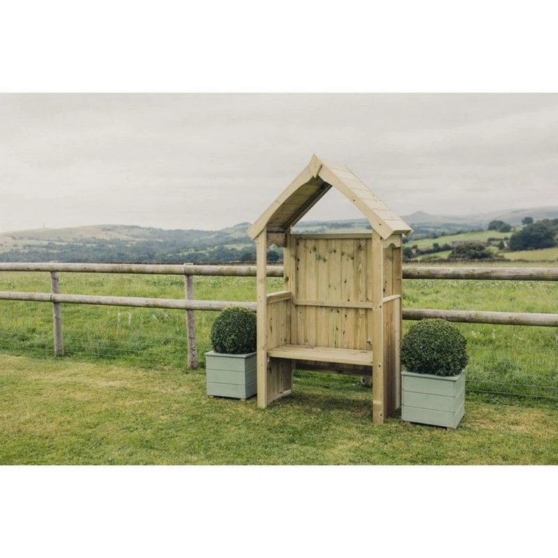 Image of Churnet Valley Garden Furniture Ltd Poppy Arbour - Garden Furniture - Set of Waterproof Cushions Included in Brown Brown Unisex