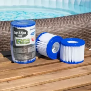 Image of 4 Pack 58323 Lay-Z-Spa Filter Cartridge, Size VI 10.6cm x 8cm - Bestway