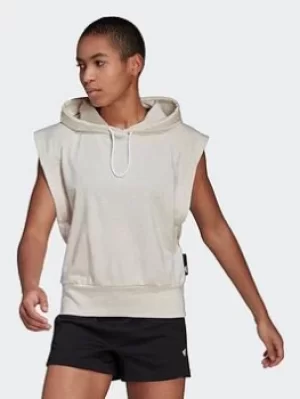 Image of adidas Studio Lounge Hooded Tee, Green Size M Women