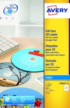 Image of Avery Inkjet Full Face CD Quality 117mm Labels White