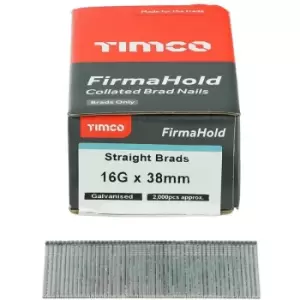 image of TIMco FirmaHold Straight 16g x 32mm Galv Brad Nail No Gas Qty 2000