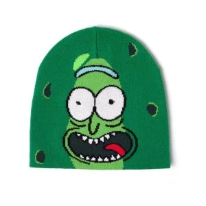 Image of Rick And Morty - Pickle Rick Face Cuffless Beanie (Green)