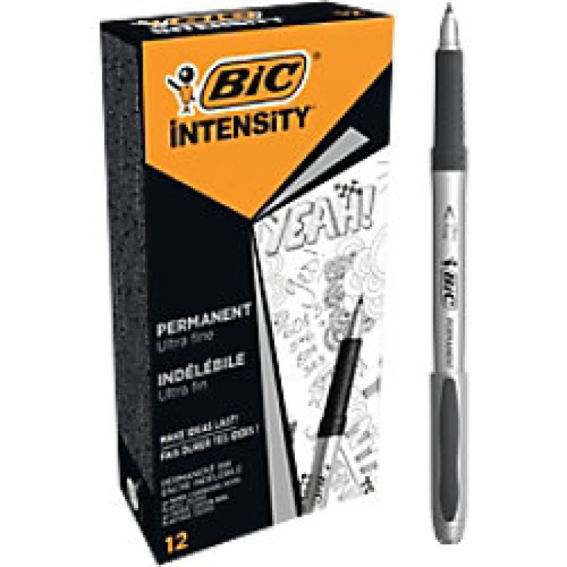Image of Bic Marking Permanent Markers Ultra Fine Tip Black - Pack Of 12