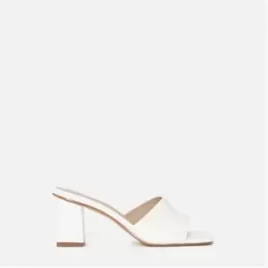 image of Missguided Square Toe Heeled Sandals - White