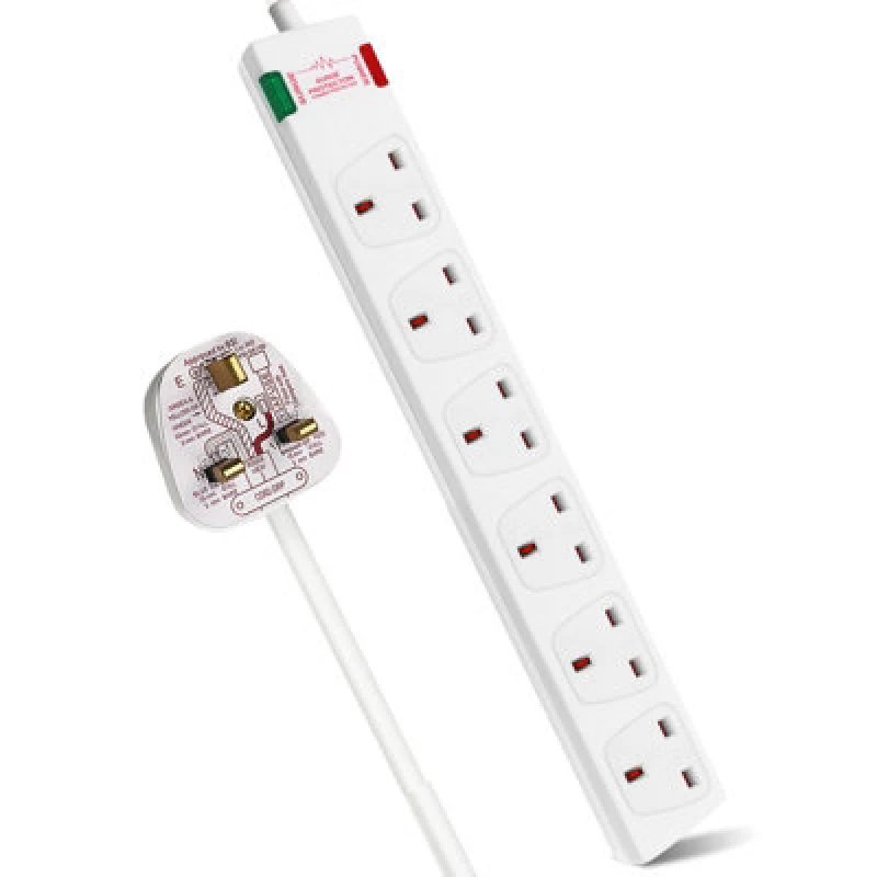 Image of EXTRASTAR 6 Gang Surge-Protected Extension Lead 1M 13A 5060577575108