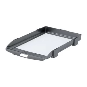 image of Rexel Agenda 35mm Classic Letter Tray Stackable Charcoal Single