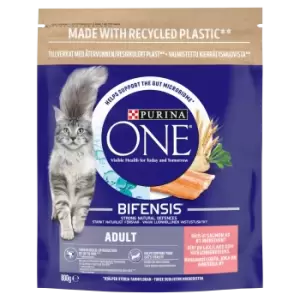 Image of Purina One Adult Dry Cat Food Salmon and Whole Grains 800g