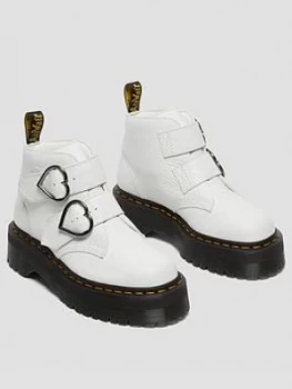 Image of Dr Martens Devon Heart Ankle Boot - White, Size 6, Women