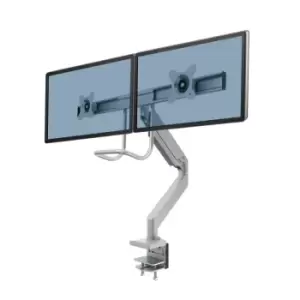 Fellowes 9909201 Eppa Dual Crossbar Monitor Arm - Silver