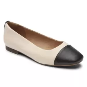 Image of Rockport Zoie Cap Toe Vanilla/Black - White