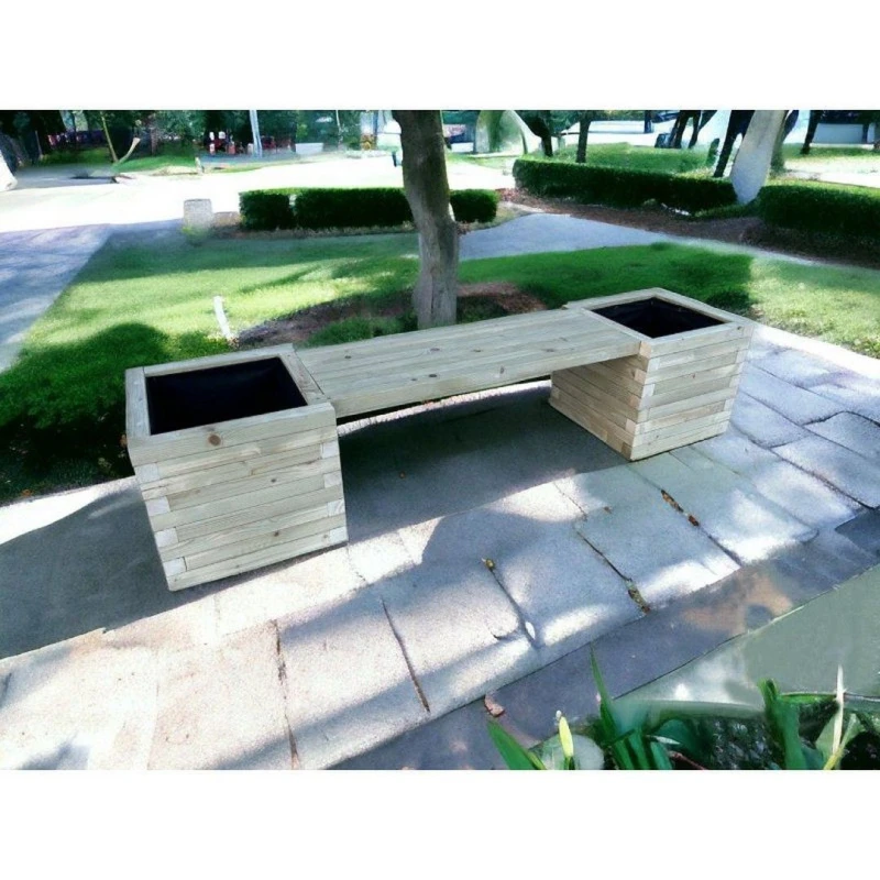 Image of Buttercup Farm Somerset Double Planter Bench - L180 x W40 x H40cm in Brown Brown Unisex