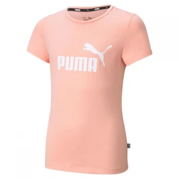 Puma Big Logo T Shirt Junior Girls - Apricot Blush