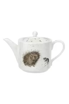 image of Wrendale Designs 1 Pint Teapot Hedgehog and Mouse