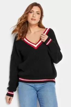 image of Tall V-Neck Knitted Jumper