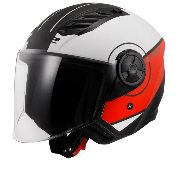 Image of LS2 OF616 Airflow II Cover Matt White Red Jet Helmet Size XS