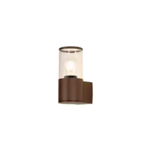 Image of Kirkwood Outdoor Wall Lamp E27, IP54, Matt Brown, Clear