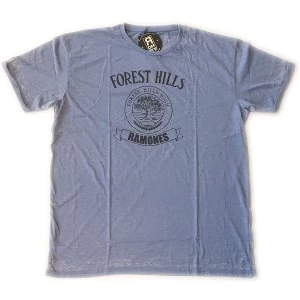 image of Ramones - Forest Hills Vintage Unisex Large T-Shirt - Blue