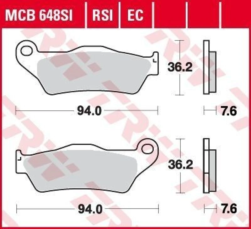 Image of TRW MCB648RSI Brake pad set Brake Pad Set,disc brake (402)