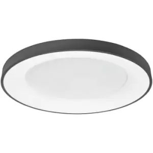 image of Merano - Bancroft 60cm Integrated LED Semi Flush Light Sandy Black Aluminium LED 50W 3250Lm 4000K