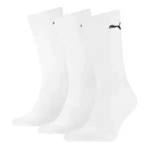 image of Puma 3 Pack Crew Socks Womens - White