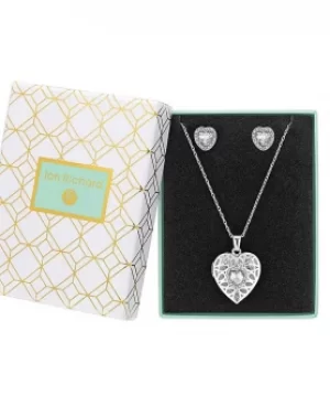 Image of Jon Richard Silver Filagree Heart Set