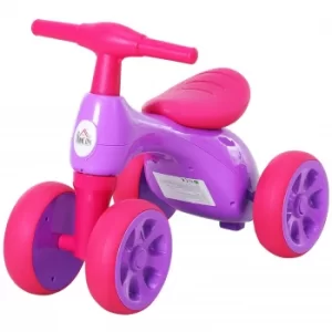 image of HOMCOM Toddler Training Walker Balance Ride-On Toy with Rubber Wheels Purple