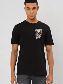 image of Religion Butterfly Skull T-Shirt - Black Size M Men