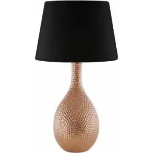 image of Julius Copper Hammered Ceramic Table Lamp - Premier Housewares