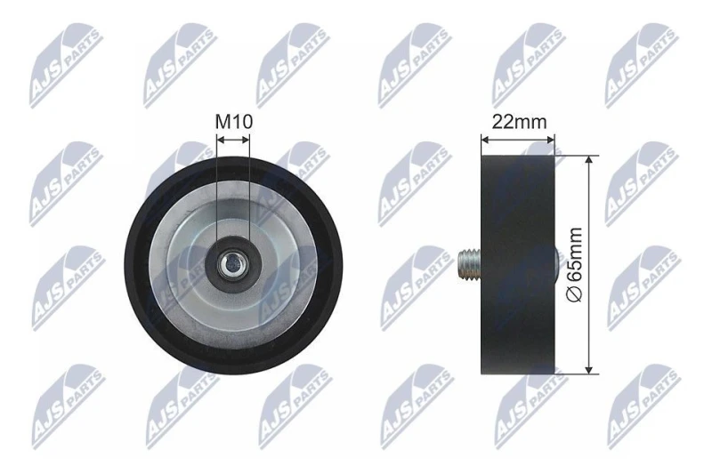 Image of NTY Deflection / guide pulley, V-ribbed belt NTY RNK-KA-003