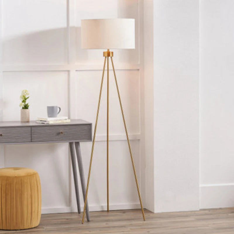 Image of Pacific Lifestyle Living Room Floor Lamps Brass Metal Tripod