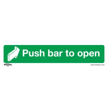 Image of Safety Sign - Push Bar To Open - Rigid Plastic