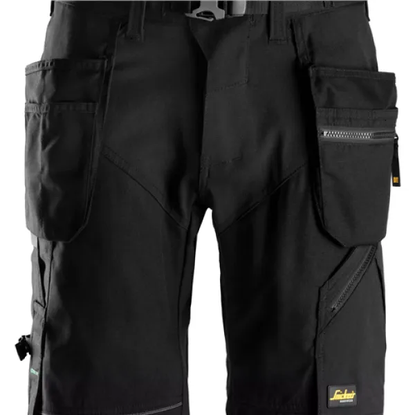 Snickers FlexiWork Work Shorts+ Holster Pockets - Black - 56